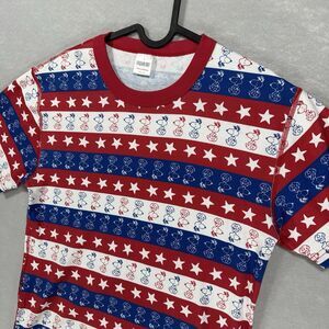 Snoopy Peanuts by‎ Hanna Andersson Size Small Red White & Blue Stripe T Shirt